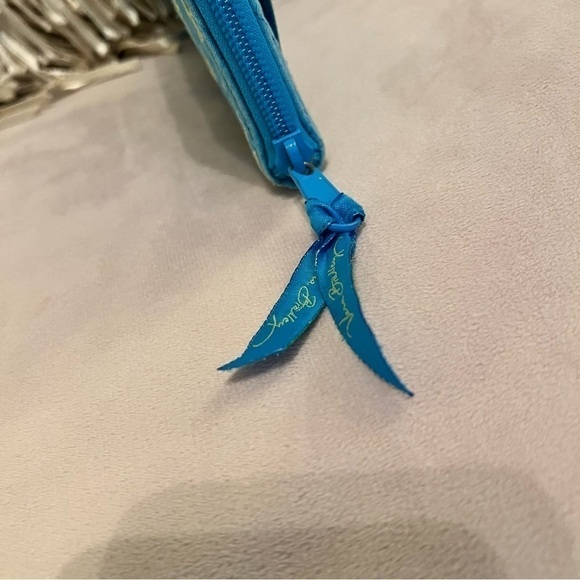 VERA BRADLEY Bermuda Blue Zip Around Wallet Long Green Paisley Retired Travel - Picture 4 of 11